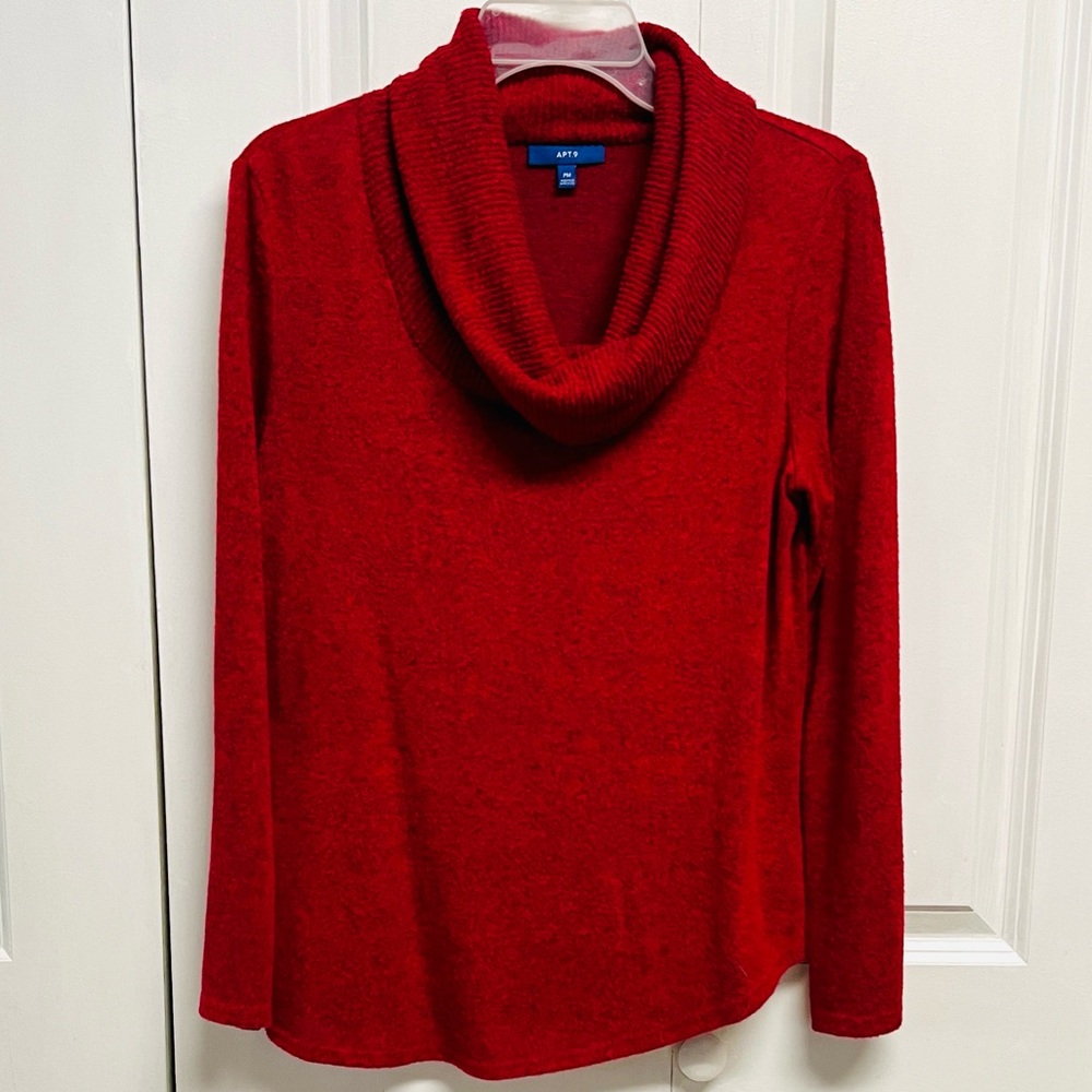 Apt. 9 Women's Deep Red Cowl Neck Sweater Size PM